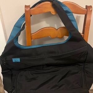 Elegant Black and Blue Duffel Bag
